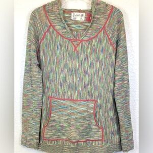 Anthropologie Field Flower Multi Color Hoodie Sz XL